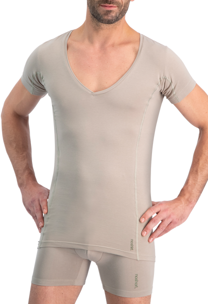 NOSHIRT dry - deep V - invisible khaki