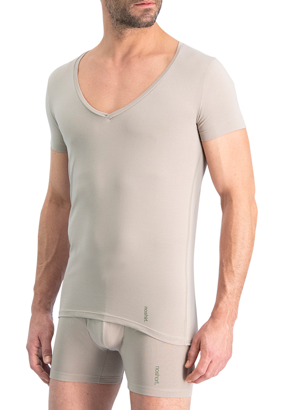 NOSHIRT original - deep V - invisible khaki