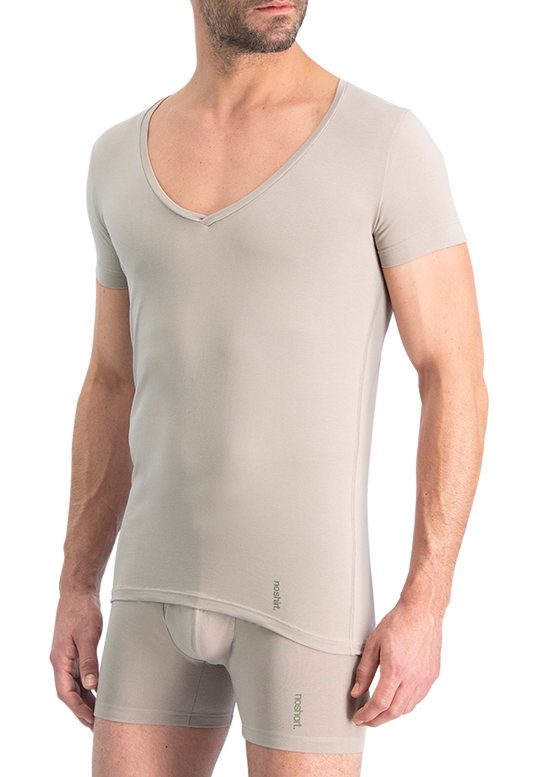 NOSHIRT original - deep V - invisible khaki