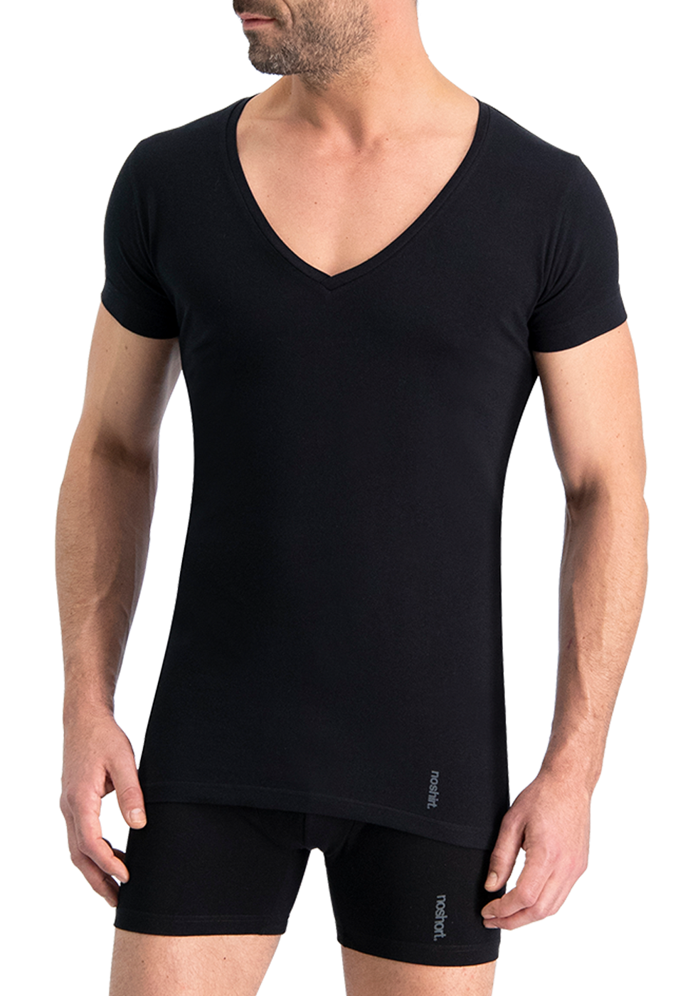 NOSHIRT original - deep V - zwart